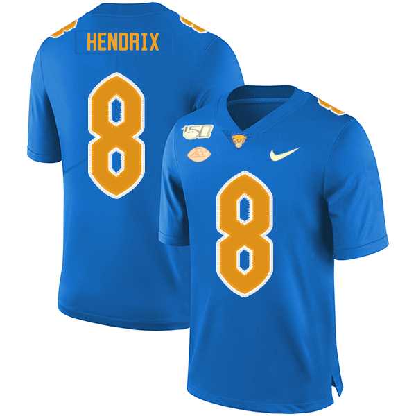 Pittsburgh Panthers #8 Dewayne Hendrix Blue 150th Anniversary Patch Nike College Football Jersey